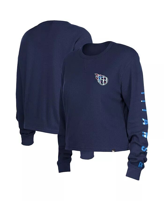 Женская темно-синяя термоукороченная футболка Tennessee Titans с длинными рукавами New Era
Женская темно-синяя термоукороченная футболка Tennessee Titans с длинными рукавами New Era