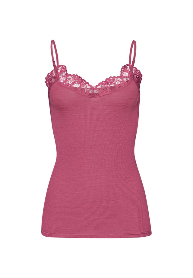 Топ спагетти из шерстяного кружева Hanro, розовый
Топ спагетти из шерстяного кружева Hanro, розовый