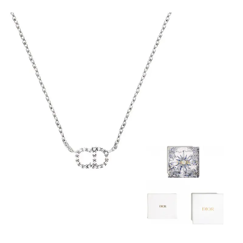 DIOR Металлическое ожерелье с белыми искусственными кристаллами унисекс Silver
DIOR Металлическое ожерелье с белыми искусственными кристаллами унисекс Silver