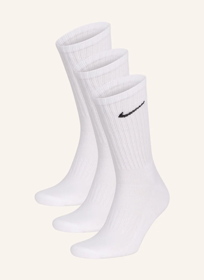 Комплект из 3 спортивных носков cushioned Nike, белый 
Комплект из 3 спортивных носков cushioned Nike, белый