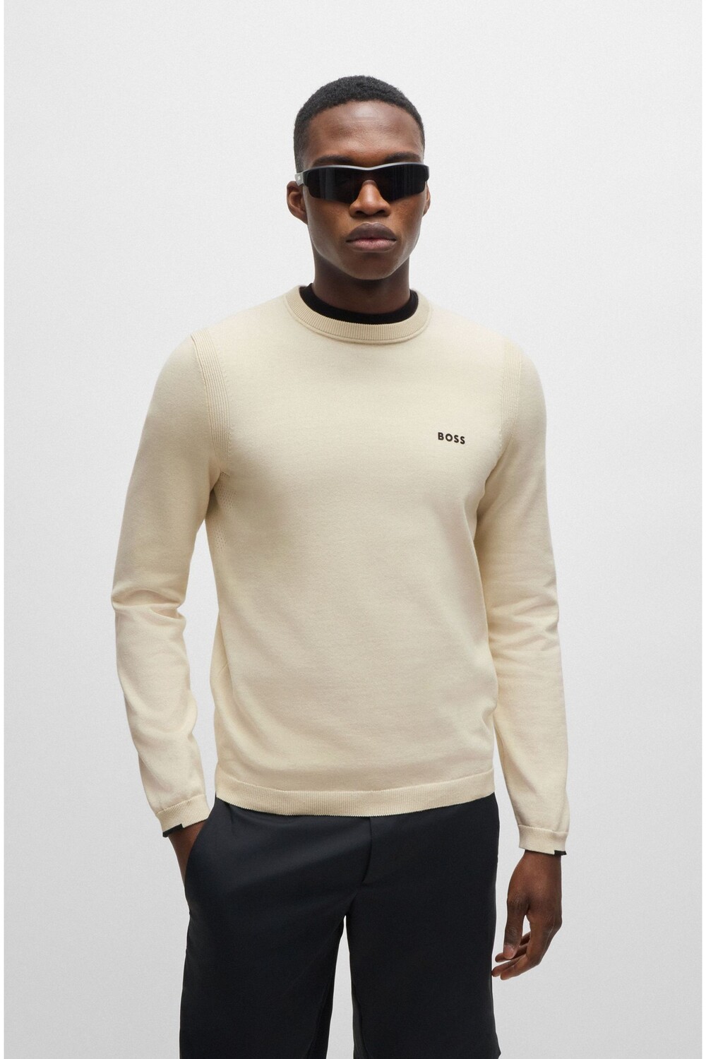 Свитер из хлопковой смеси с логотипом Boss, бежевый
Свитер из хлопковой смеси с логотипом Boss, бежевый
