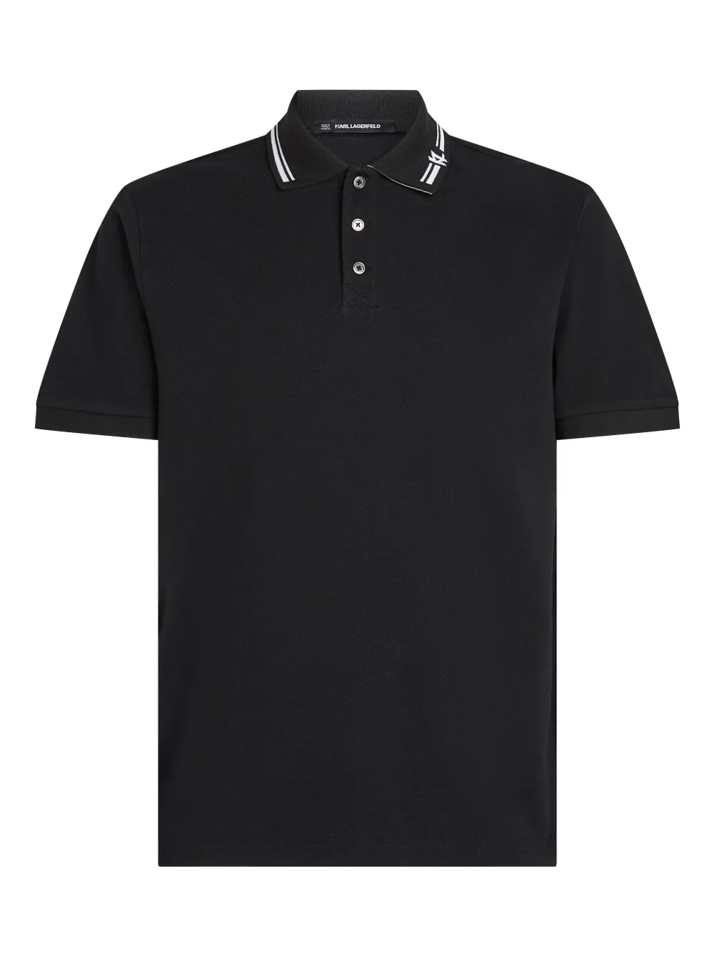 Рубашка поло с контрастной отделкой KARL LAGERFELD, черный 
Рубашка поло с контрастной отделкой KARL LAGERFELD, черный