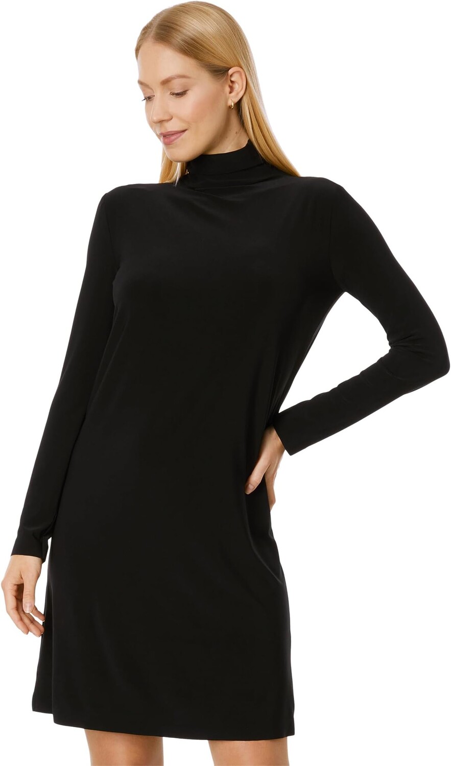Платье-водолазка с длинными рукавами до колена Norma Kamali, черный
Платье-водолазка с длинными рукавами до колена Norma Kamali, черный