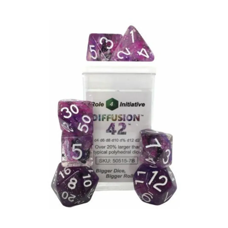 Многогранные игральные кости — 42 с белыми цифрами (7), Game Dice - Diffusion (Role 4 Initiative)
Многогранные игральные кости — 42 с белыми цифрами (7), Game Dice - Diffusion (Role 4 Initiative)