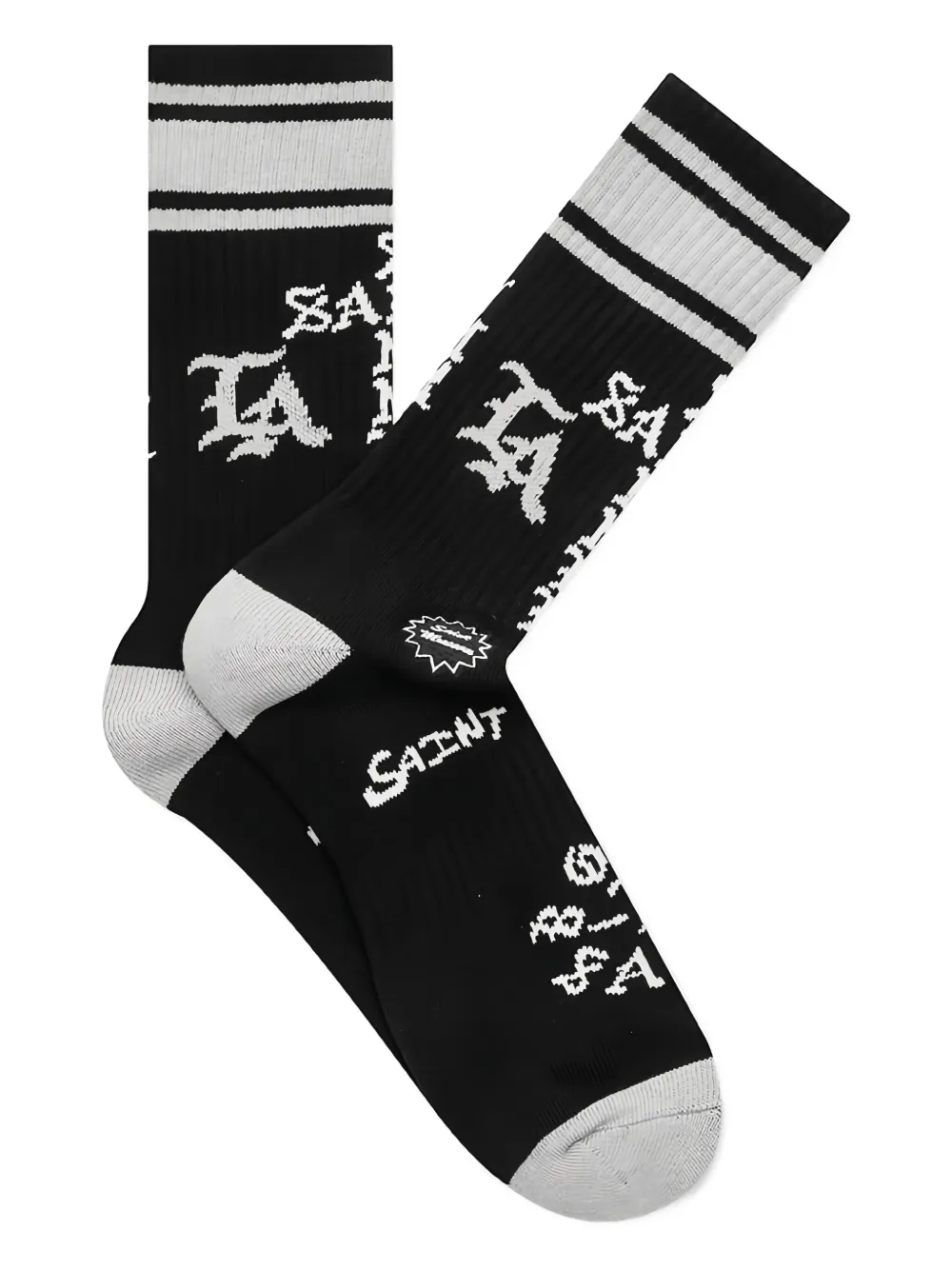 Носки с жаккардовым логотипом и полосатыми манжетами SAINT MXXXXXX, черный
Носки с жаккардовым логотипом и полосатыми манжетами SAINT MXXXXXX, черный