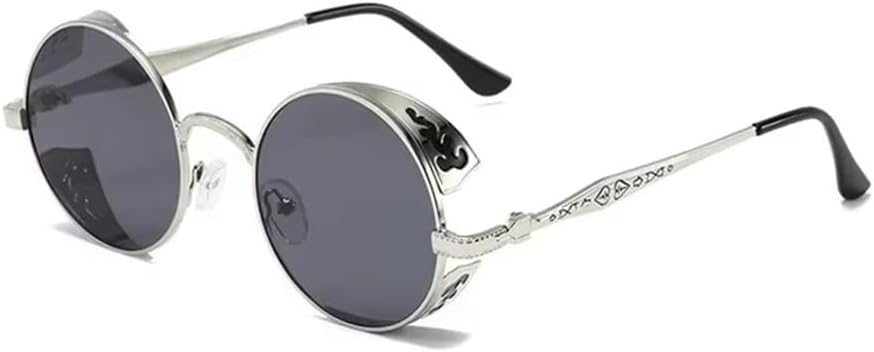 Солнцезащитные очки в стиле стимпанк с круглой оправой для мужчин и женщин, модные винтажные металлические очки с защитой от УФ-излучения в стиле панк KTUCN, Silver Grey
Солнцезащитные очки в стиле стимпанк с круглой оправой для мужчин и женщин, модные винтажные металлические очки с защитой от УФ-излучения в стиле панк KTUCN, Silver Grey