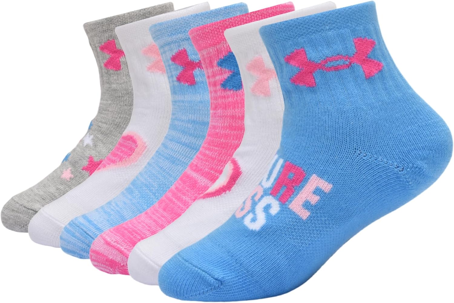 Детские носки Under Armour Multi Pack Quarter, Viral Blue Hearts
Детские носки Under Armour Multi Pack Quarter, Viral Blue Hearts