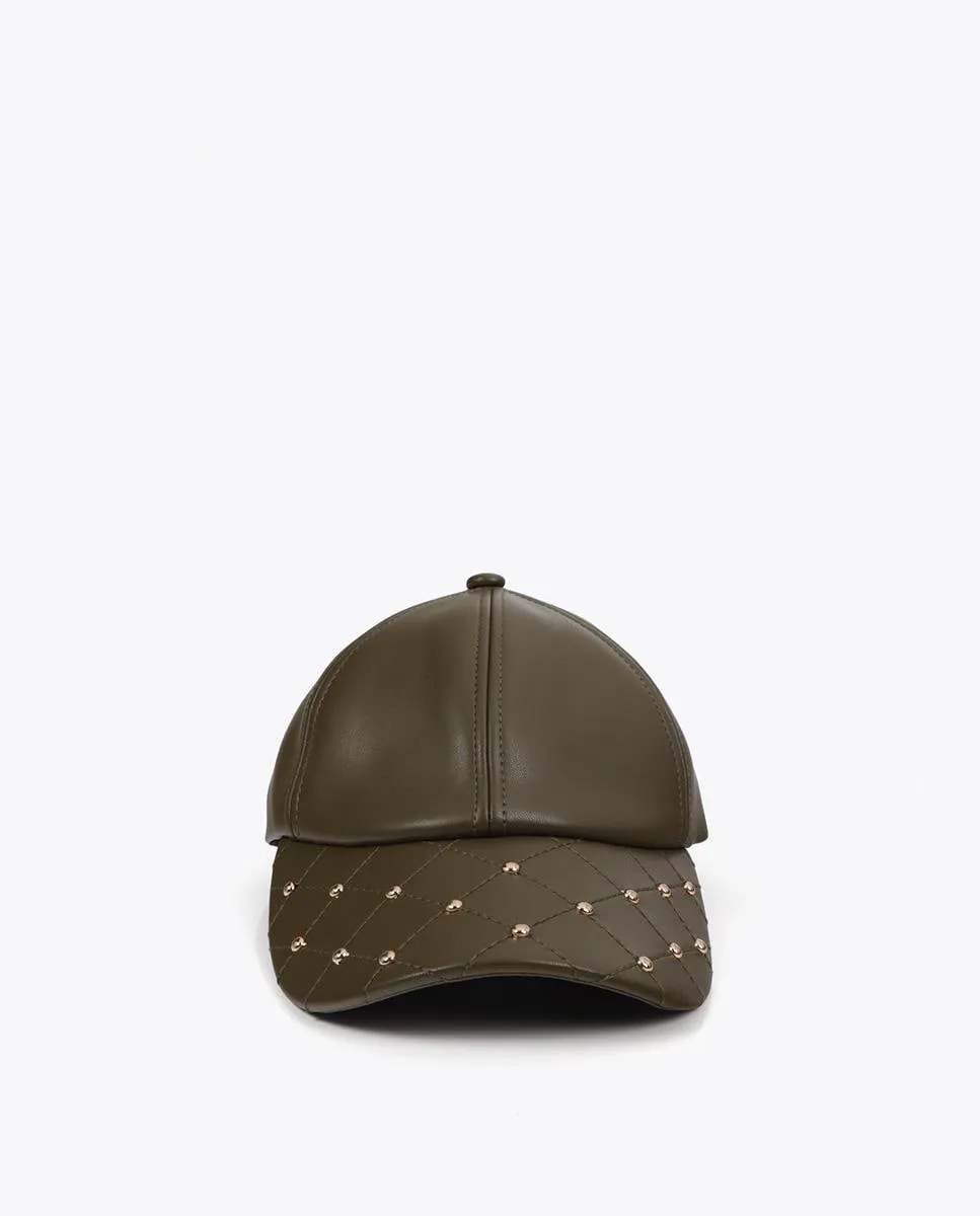 Женская кепка с эффектом кожи и деталями из заклепок Lola Casademunt, хаки
Женская кепка с эффектом кожи и деталями из заклепок Lola Casademunt, хаки
