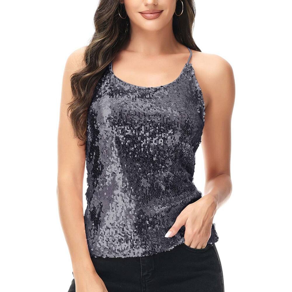 Женская блестящая майка с бритвенным ремешком на спине Anna-Kaci, цвет Grey Shiny
Женская блестящая майка с бритвенным ремешком на спине Anna-Kaci, цвет Grey Shiny