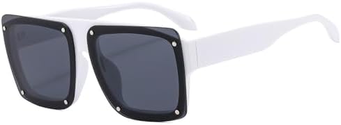 Модные квадратные солнцезащитные очки 2027 года для мужчин, большие, в стиле панк, черного цвета, солнцезащитные очки для женщин, винтажные, с заклепками MTZJH, White-black
Модные квадратные солнцезащитные очки 2027 года для мужчин, большие, в стиле панк, черного цвета, солнцезащитные очки для женщин, винтажные, с заклепками MTZJH, White-black