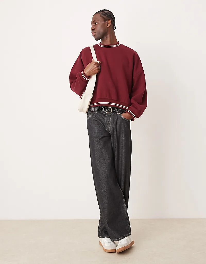 Укороченный джемпер оверсайз с отделкой бордового цвета ASOS DESIGN
Укороченный джемпер оверсайз с отделкой бордового цвета ASOS DESIGN