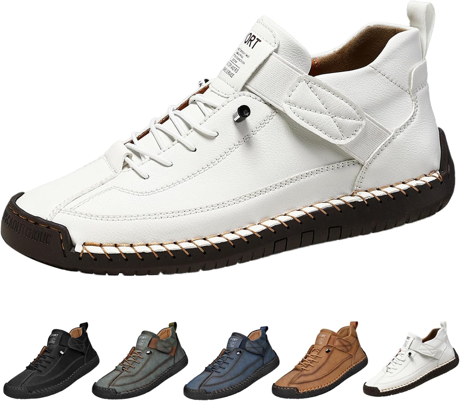 Мужские повседневные походные кроссовки на открытом воздухе, винтажные модные кроссовки с ручной строчкой, кожаные, удобные, нескользящие, с легким надеванием, для путешествий и бега Hneowgn, белый
Мужские повседневные походные кроссовки на открытом воздухе, винтажные модные кроссовки с ручной строчкой, кожаные, удобные, нескользящие, с легким надеванием, для путешествий и бега Hneowgn, белый
