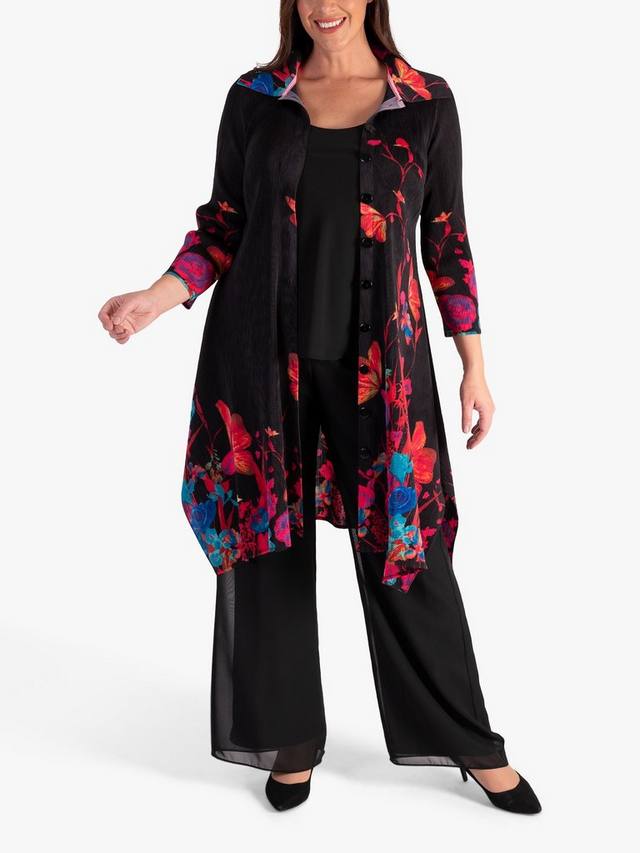 Плиссированное пальто одри chesca, черный/разноцветный 
Плиссированное пальто одри chesca, черный/разноцветный