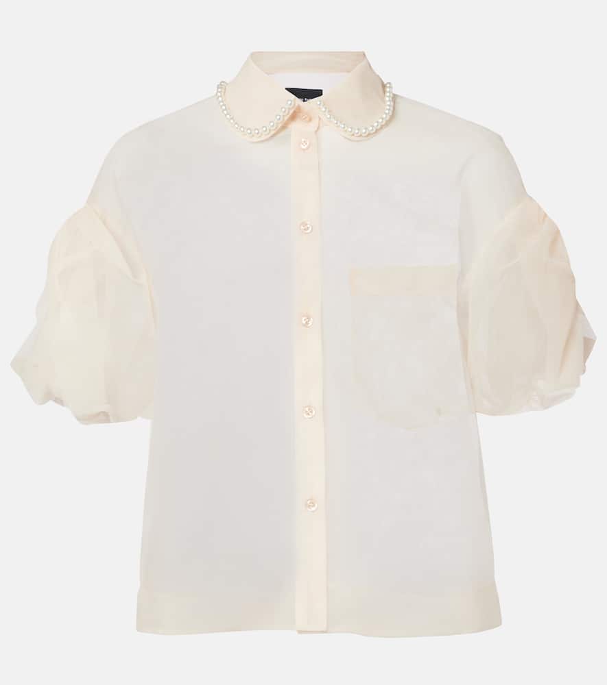 Кроп топ с пышными рукавами из тюля Simone Rocha, Nude/Pearl
Кроп топ с пышными рукавами из тюля Simone Rocha, Nude/Pearl