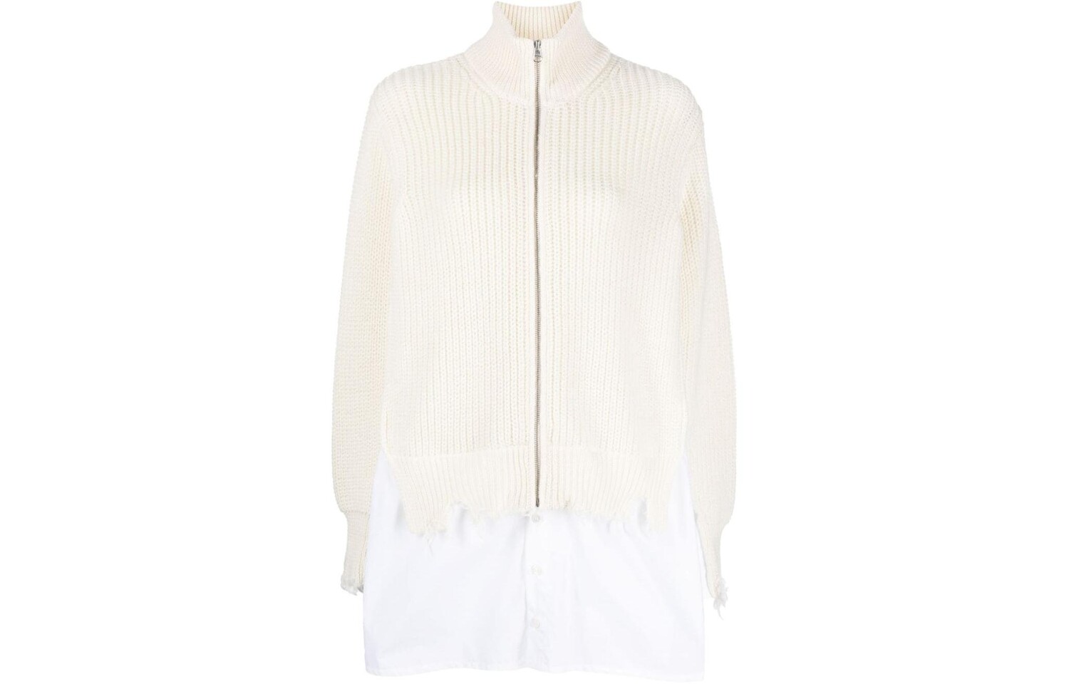 Рубашка-джемпер с потертой отделкой Mm6 Maison Margiela, кремово-белый 
Рубашка-джемпер с потертой отделкой Mm6 Maison Margiela, кремово-белый