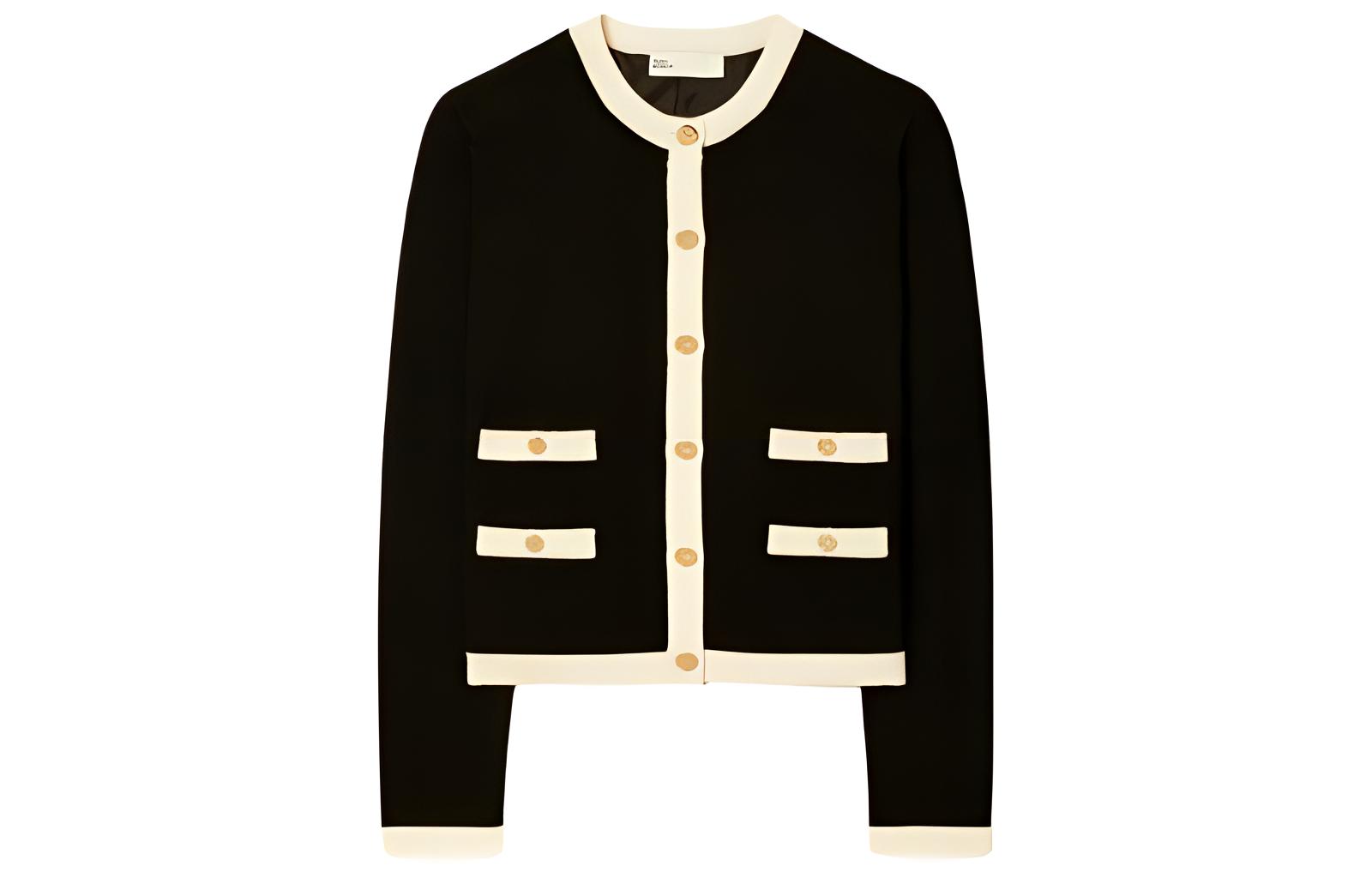 Кардиган с круглым вырезом и контрастной отделкой TORY BURCH, черный
Кардиган с круглым вырезом и контрастной отделкой TORY BURCH, черный