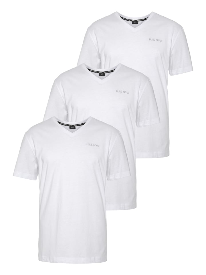 Белая рубашка с V-образным вырезом H.I.S.
Белая рубашка с V-образным вырезом H.I.S.