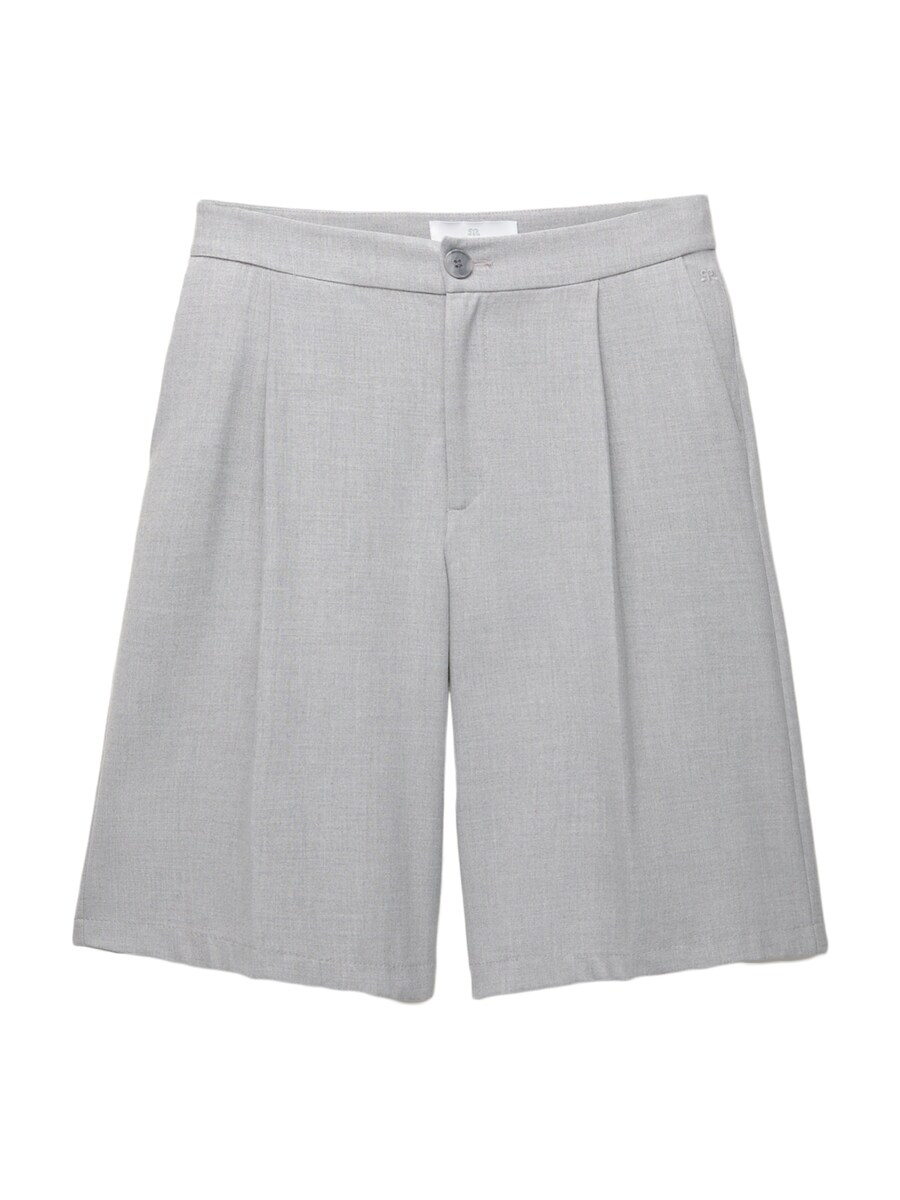 Широкие брюки со складками спереди Pull&Bear, серый 
Широкие брюки со складками спереди Pull&Bear, серый