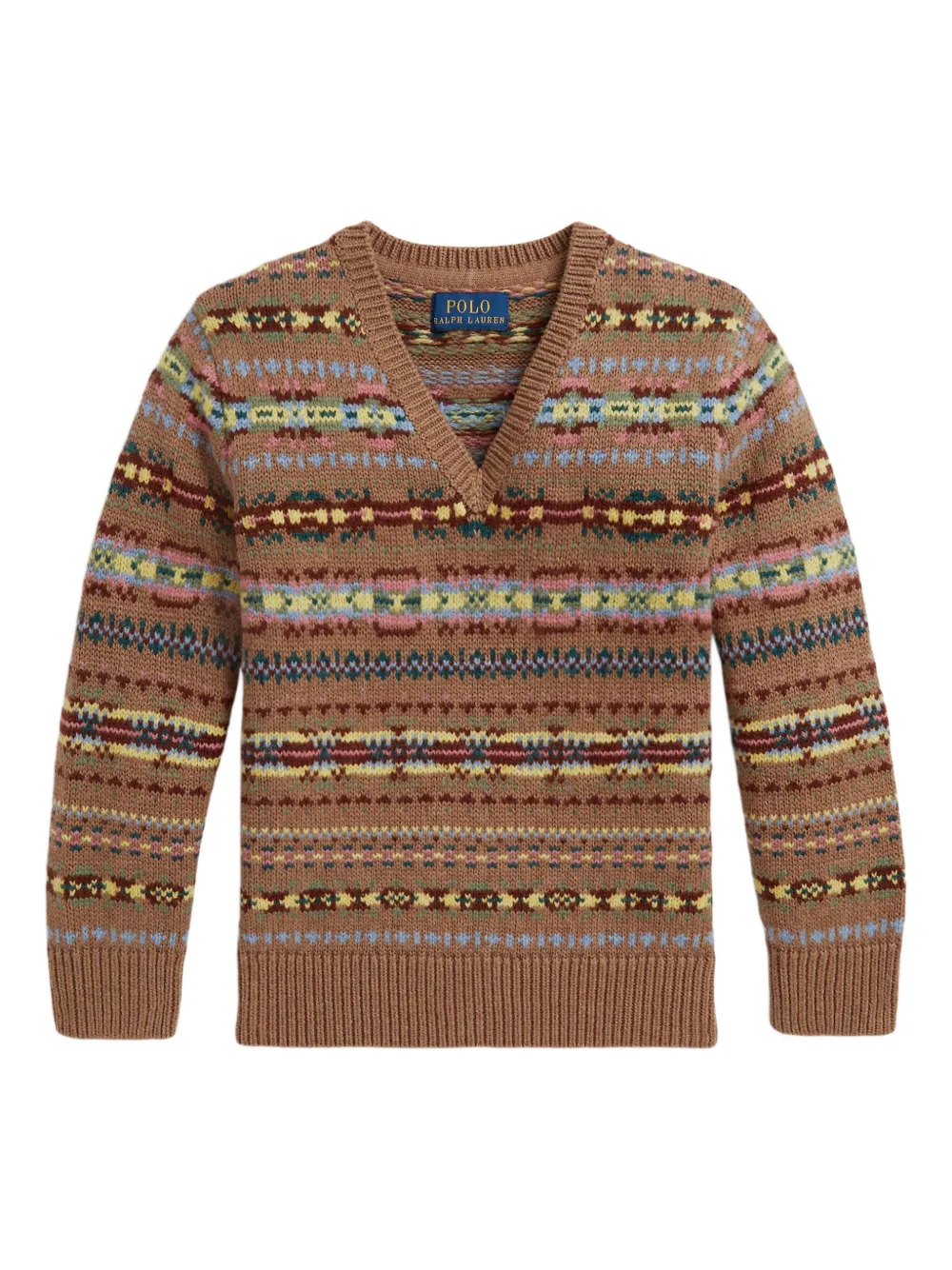 Свитер с V-образным вырезом и узором POLO RALPH LAUREN KIDS, коричневый
Свитер с V-образным вырезом и узором POLO RALPH LAUREN KIDS, коричневый