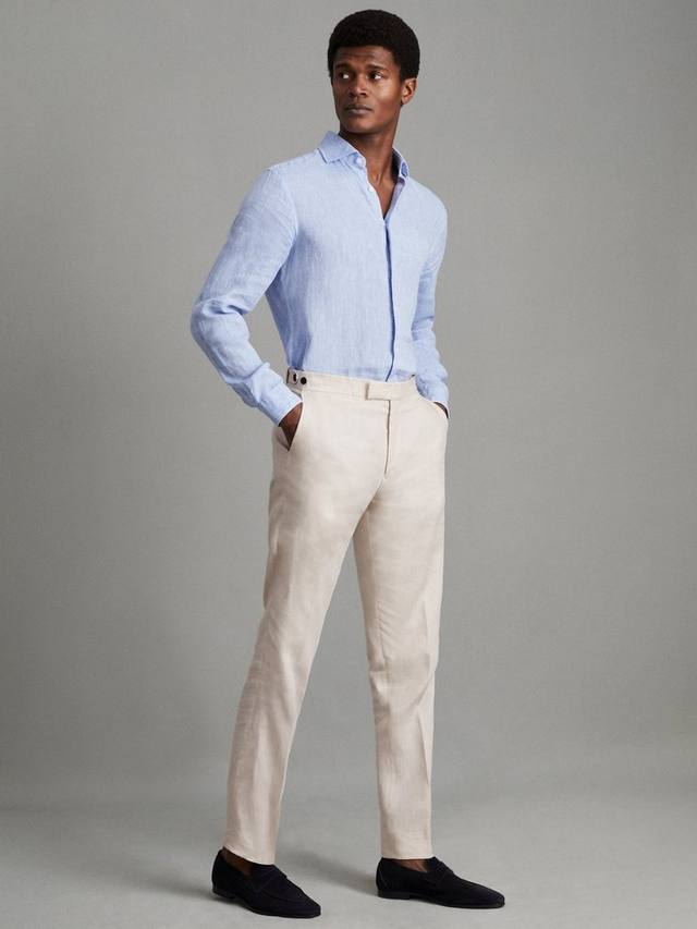 Брюки-миксер kin linen slim fit Reiss, цвет Stone
Брюки-миксер kin linen slim fit Reiss, цвет Stone