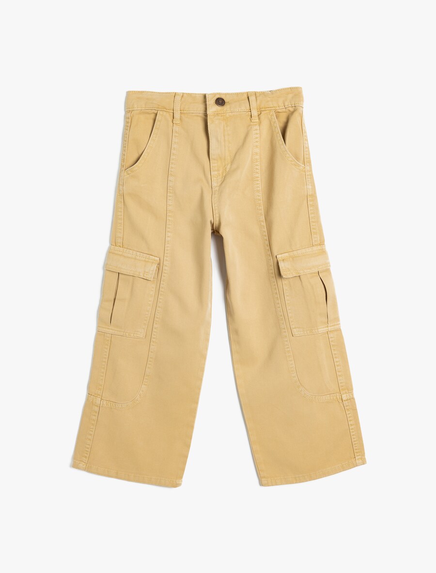 Джинсы с широкими штанинами Koton, песочный
Джинсы с широкими штанинами Koton, песочный