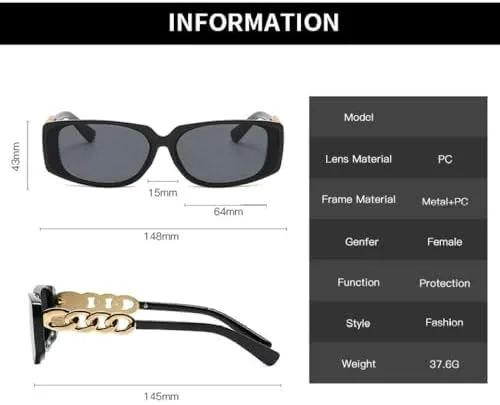 Маленькие квадратные солнцезащитные очки для женщин в стиле панк, винтажные прямоугольные солнцезащитные очки, защита от ультрафиолета UV400 MTZJH, Gray Gray
Маленькие квадратные солнцезащитные очки для женщин в стиле панк, винтажные прямоугольные солнцезащитные очки, защита от ультрафиолета UV400 MTZJH, Gray Gray