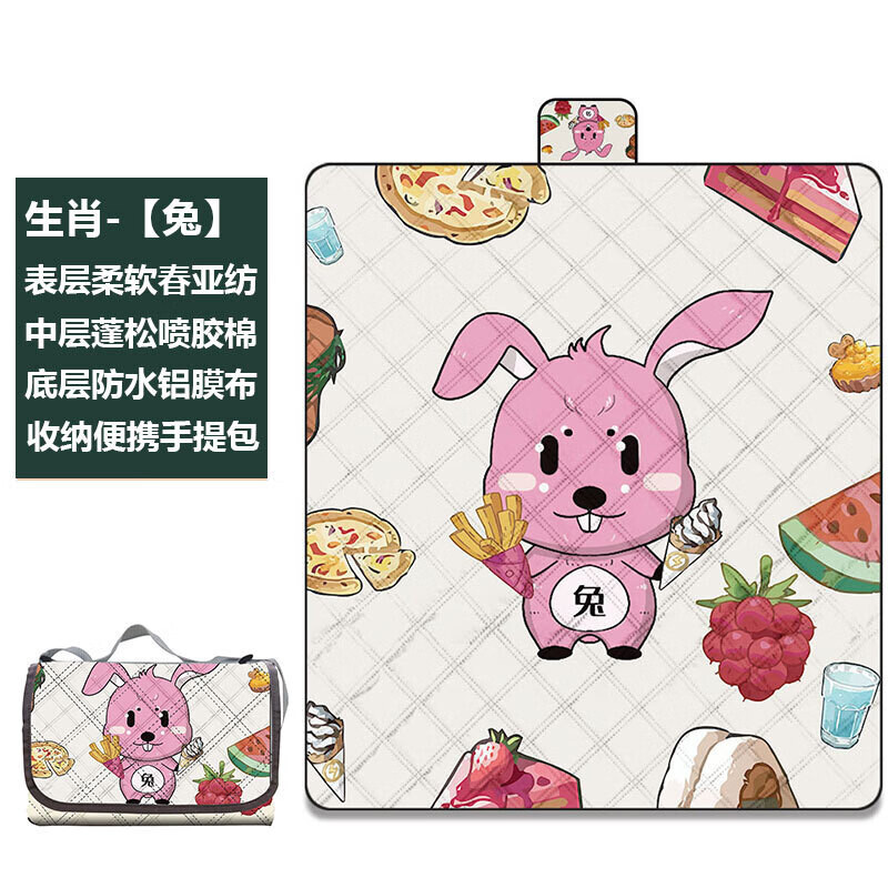 BSWolf коврик для пикника алюминиевая пленка влагостойкий коврик Зодиак коврик для кемпинга пляжный коврик ультразвуковой-кролик 150*150 см