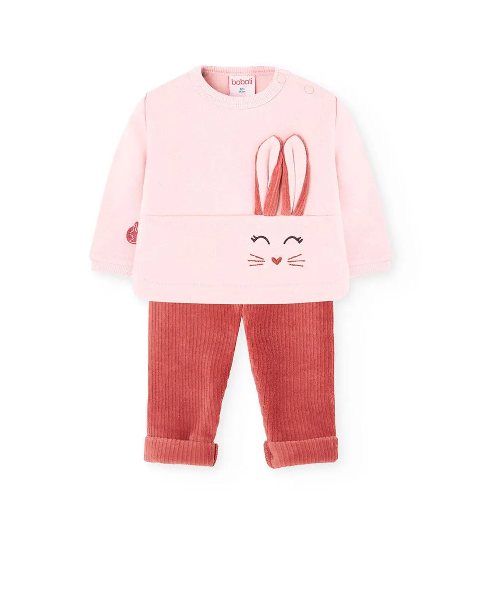 Детский комплект толстовка и вельветовые штаны Boboli, розовый
Детский комплект толстовка и вельветовые штаны Boboli, розовый