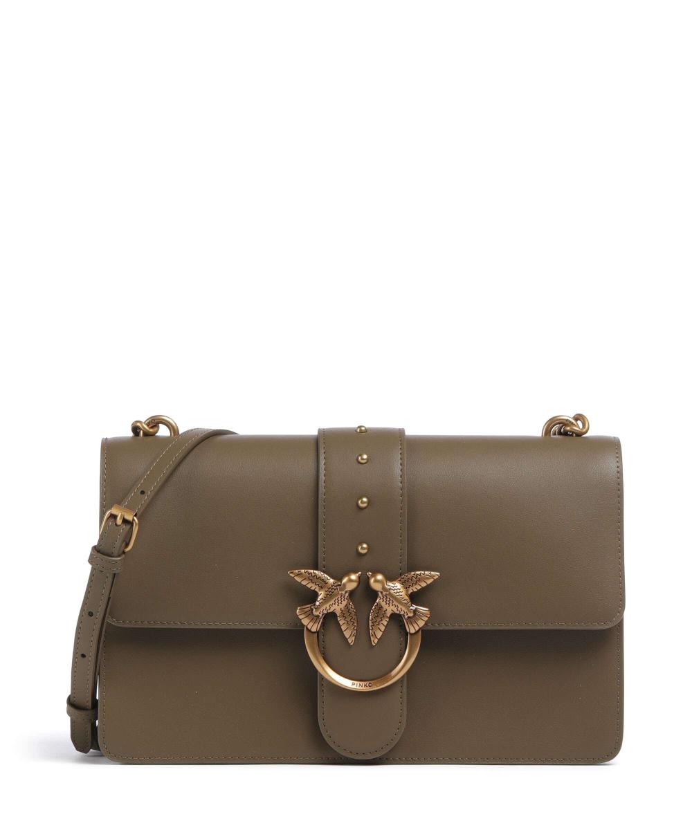 Классическая сумка через плечо Love one из мелкозернистой коровьей кожи Pinko, хаки
Классическая сумка через плечо Love one из мелкозернистой коровьей кожи Pinko, хаки