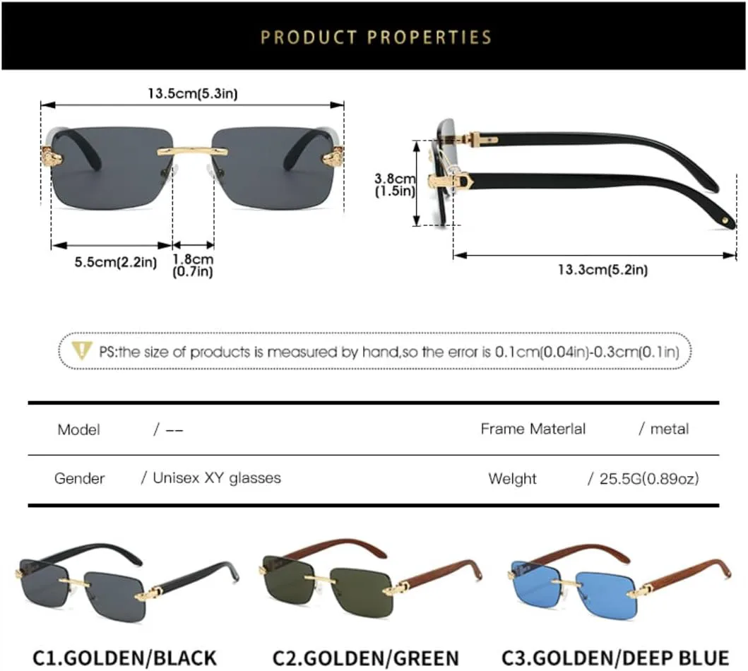 Солнцезащитные очки без оправы для женщин и мужчин в винтажном панк-стиле с леопардовым принтом, роскошные, с зернистой текстурой (черные) TVTBBVV, Black
Солнцезащитные очки без оправы для женщин и мужчин в винтажном панк-стиле с леопардовым принтом, роскошные, с зернистой текстурой (черные) TVTBBVV, Black
