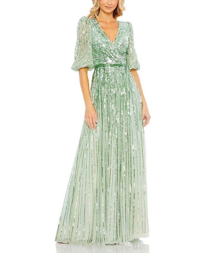 Платье с запахом и пайетками, рукав 3/4 Mac Duggal, зеленый
Платье с запахом и пайетками, рукав 3/4 Mac Duggal, зеленый