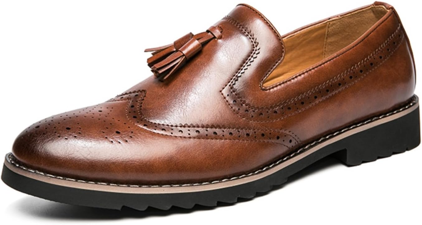 Мужские винтажные броги из кожи с кисточками, мокасины-слипоны, круглый носок, противоскользящие, низкие, повседневные крылатые туфли для официального делового и свадебного выхода Boaobaihuo, коричневый
Мужские винтажные броги из кожи с кисточками, мокасины-слипоны, круглый носок, противоскользящие, низкие, повседневные крылатые туфли для официального делового и свадебного выхода Boaobaihuo, коричневый
