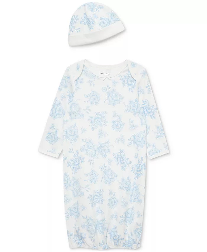 Комплект для девочки из 2 предметов: платье и шапочка с голубыми розами, хлопок Little Me
Комплект для девочки из 2 предметов: платье и шапочка с голубыми розами, хлопок Little Me