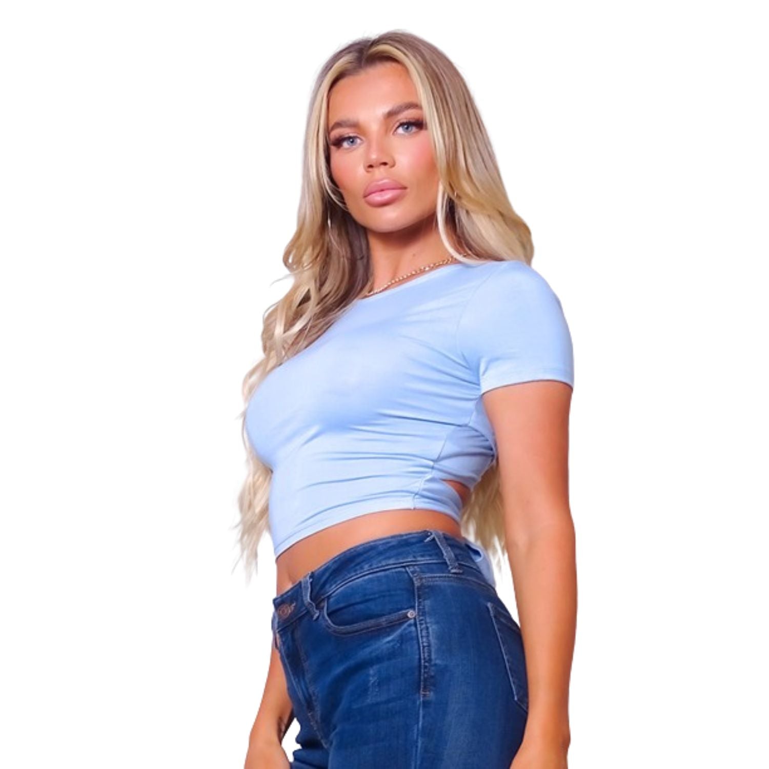 Короткий рукав круглый вырез перекрестный многофункциональный топ с завязками TRUEDAMES, светло-голубой
Короткий рукав круглый вырез перекрестный многофункциональный топ с завязками TRUEDAMES, светло-голубой