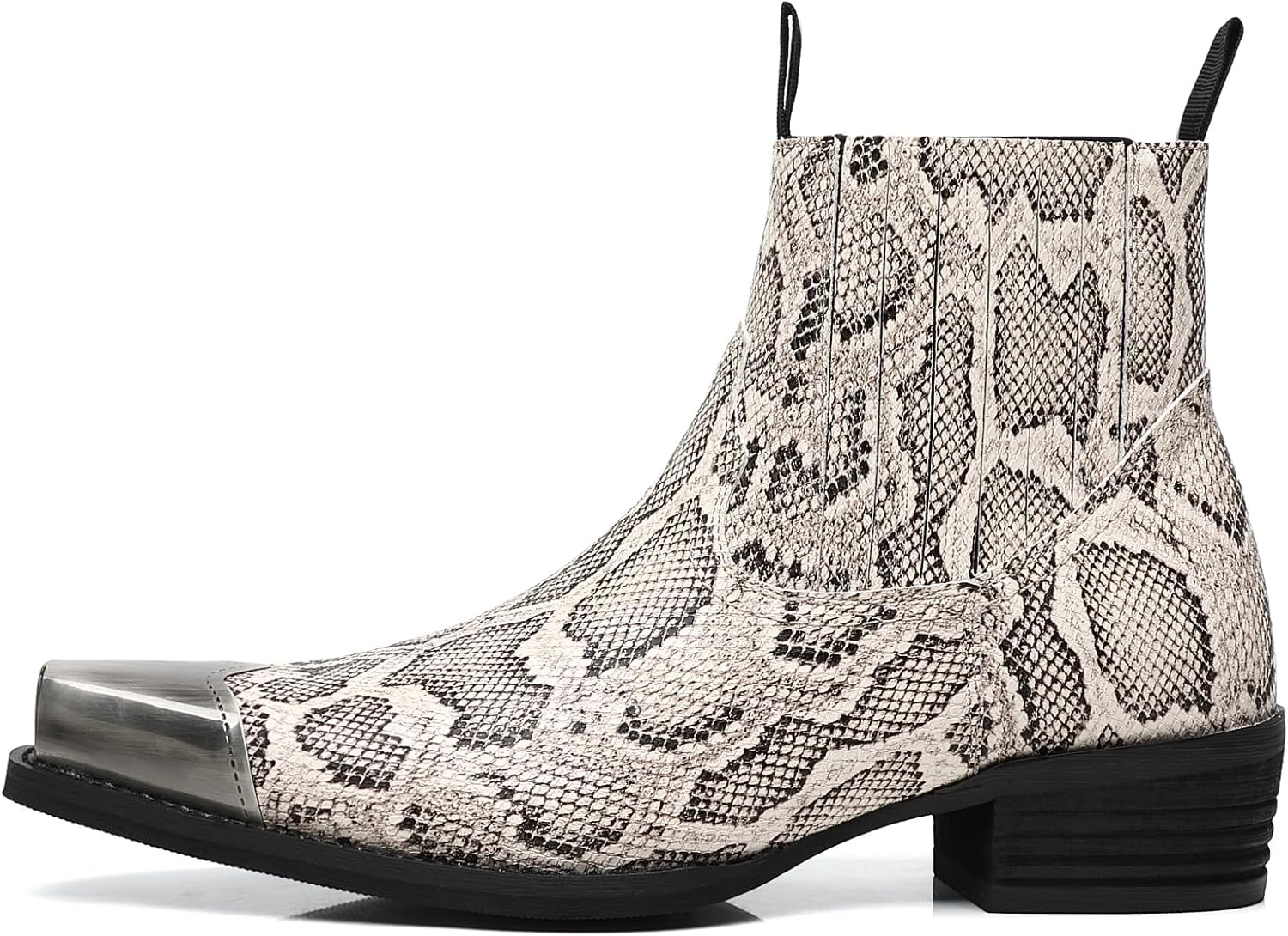 Мужские ковбойские ботинки с металлическим носком, ковбойские ботинки с металлическим носком, экзотические ботинки из кожи питона с принтом, низкие, на резинке, с эластичной вставкой, для свадьб, встреч и повседневной носки Pumalar, черный
Мужские ковбойские ботинки с металлическим носком, ковбойские ботинки с металлическим носком, экзотические ботинки из кожи питона с принтом, низкие, на резинке, с эластичной вставкой, для свадьб, встреч и повседневной носки Pumalar, черный