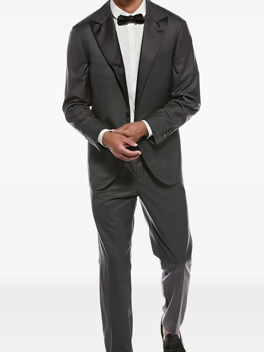 Костюм с однобортным пиджаком и карманами Brunello Cucinelli, серый
Костюм с однобортным пиджаком и карманами Brunello Cucinelli, серый