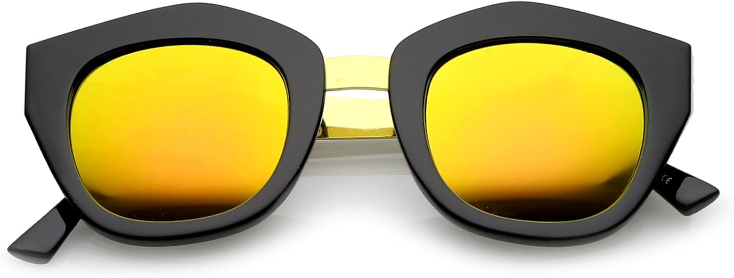 Женские солнцезащитные очки zeroUV с металлическим мостиком, цветными зеркальными линзами, квадратной формы «кошачий глаз», диаметр линз 46 мм, Black-gold / Orange Mirror
Женские солнцезащитные очки zeroUV с металлическим мостиком, цветными зеркальными линзами, квадратной формы «кошачий глаз», диаметр линз 46 мм, Black-gold / Orange Mirror