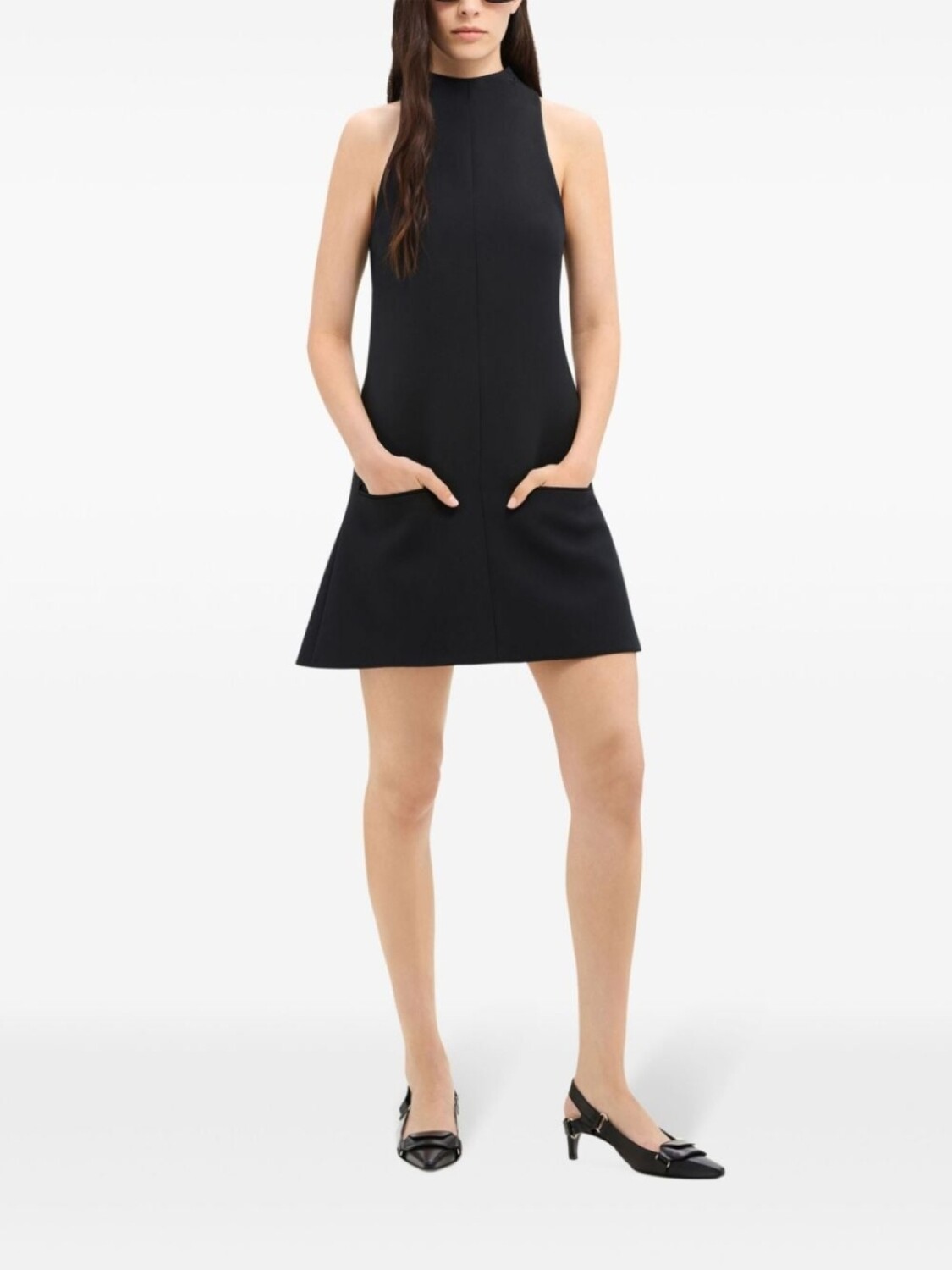 Courrèges платье А-силуэта без рукавов, черный
Courrèges платье А-силуэта без рукавов, черный