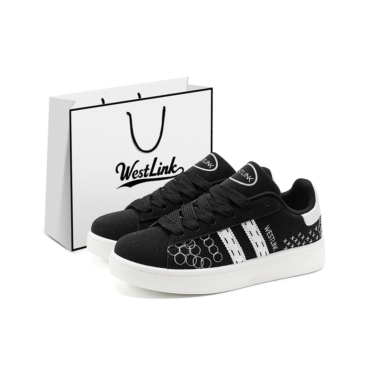 WESTLINK Скользоустойчивые износостойкие легкие дышащие лоу-топ скейтбордские кроссовки унисекс черные, цвет Black
WESTLINK Скользоустойчивые износостойкие легкие дышащие лоу-топ скейтбордские кроссовки унисекс черные, цвет Black