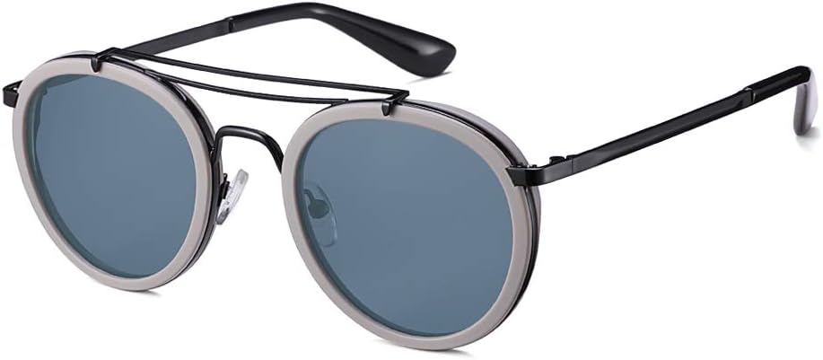 Винтажные солнцезащитные очки в стиле стимпанк с двойной перемычкой, круглые, поляризованные, в дизайнерской металлической оправе, для женщин и мужчин 2020 VentiVenti, Round Grey Frame/Smoke Lens
Винтажные солнцезащитные очки в стиле стимпанк с двойной перемычкой, круглые, поляризованные, в дизайнерской металлической оправе, для женщин и мужчин 2020 VentiVenti, Round Grey Frame/Smoke Lens