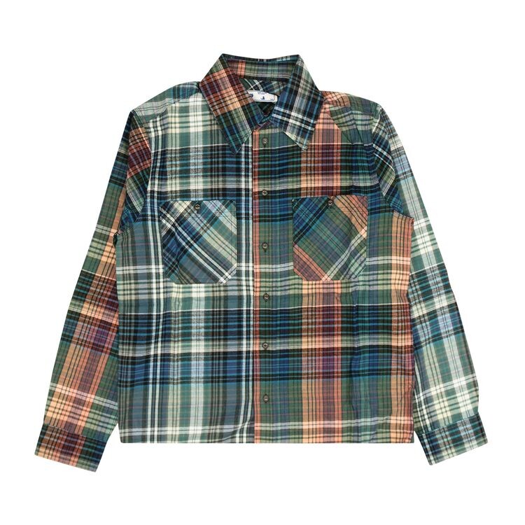 Рубашка Off-White Stencil Flannel Check Shirt Blue, синий 
Рубашка Off-White Stencil Flannel Check Shirt Blue, синий