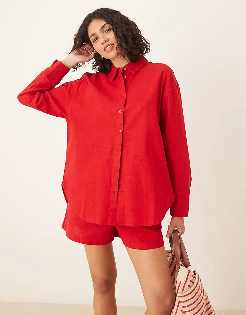 Рубашка свободного кроя из льняного материала ASOS DESIGN красного цвета
Рубашка свободного кроя из льняного материала ASOS DESIGN красного цвета