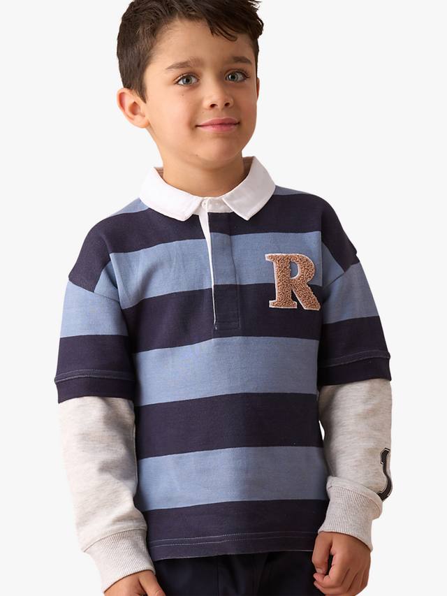 Детская регбийка с коротким рукавом и блочной полоской Angel & Rocket, Blue
Детская регбийка с коротким рукавом и блочной полоской Angel & Rocket, Blue