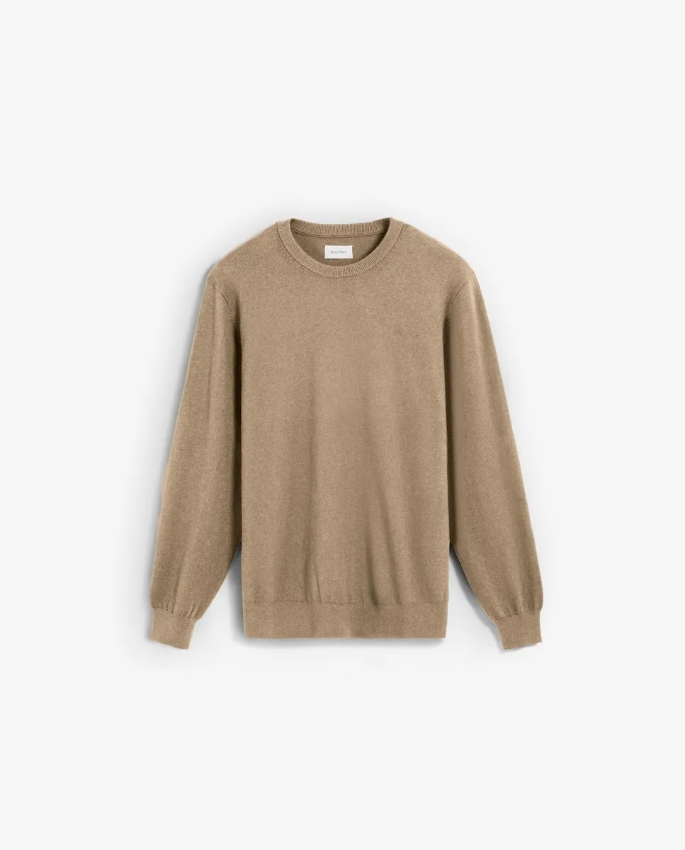 Мужской свитер с длинными рукавами с вышитым на груди черепом в тон Scalpers, бежевый
Мужской свитер с длинными рукавами с вышитым на груди черепом в тон Scalpers, бежевый