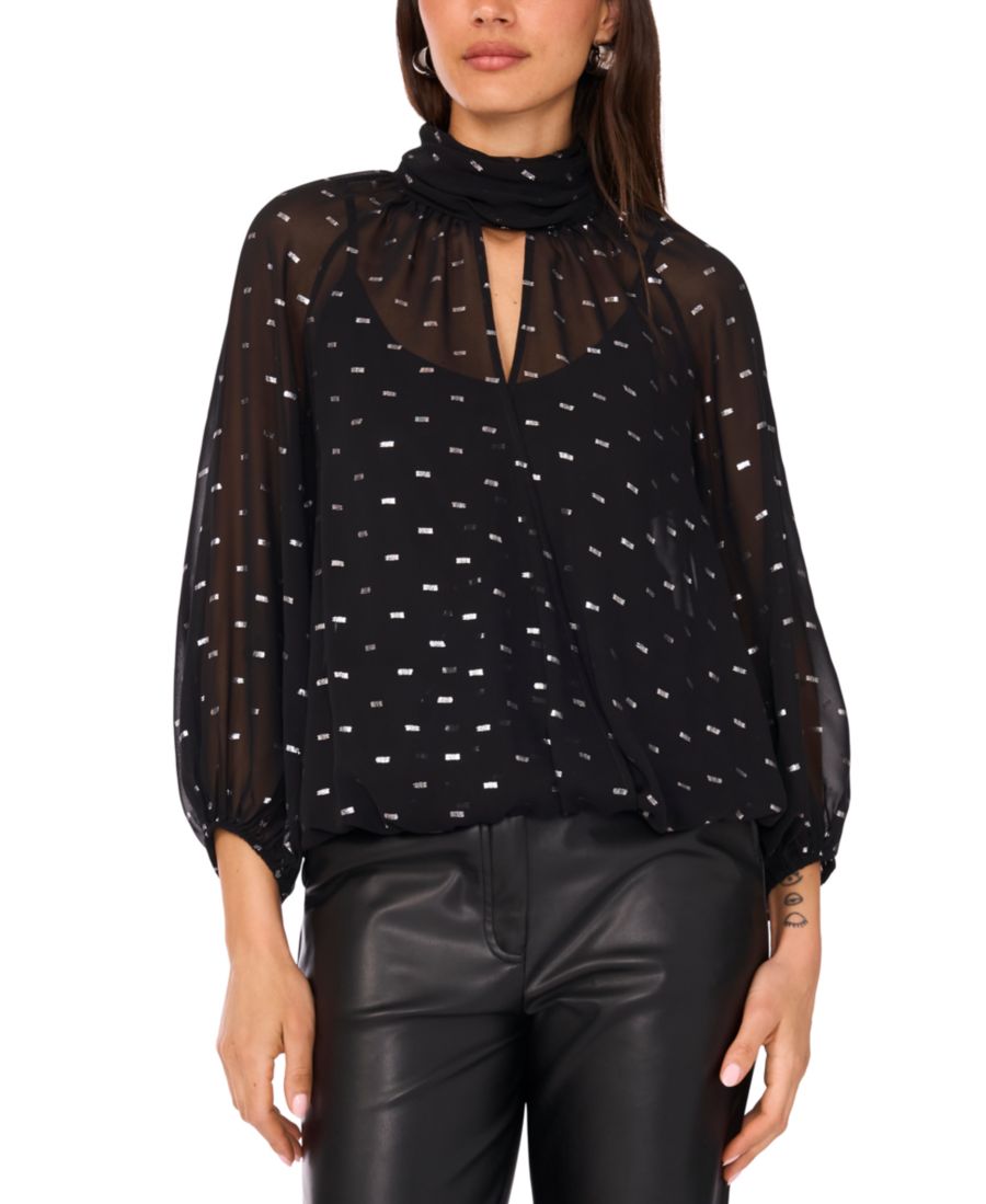 Женская блузка с воротником-стойкой и запахом Vince Camuto, Rich Black
Женская блузка с воротником-стойкой и запахом Vince Camuto, Rich Black