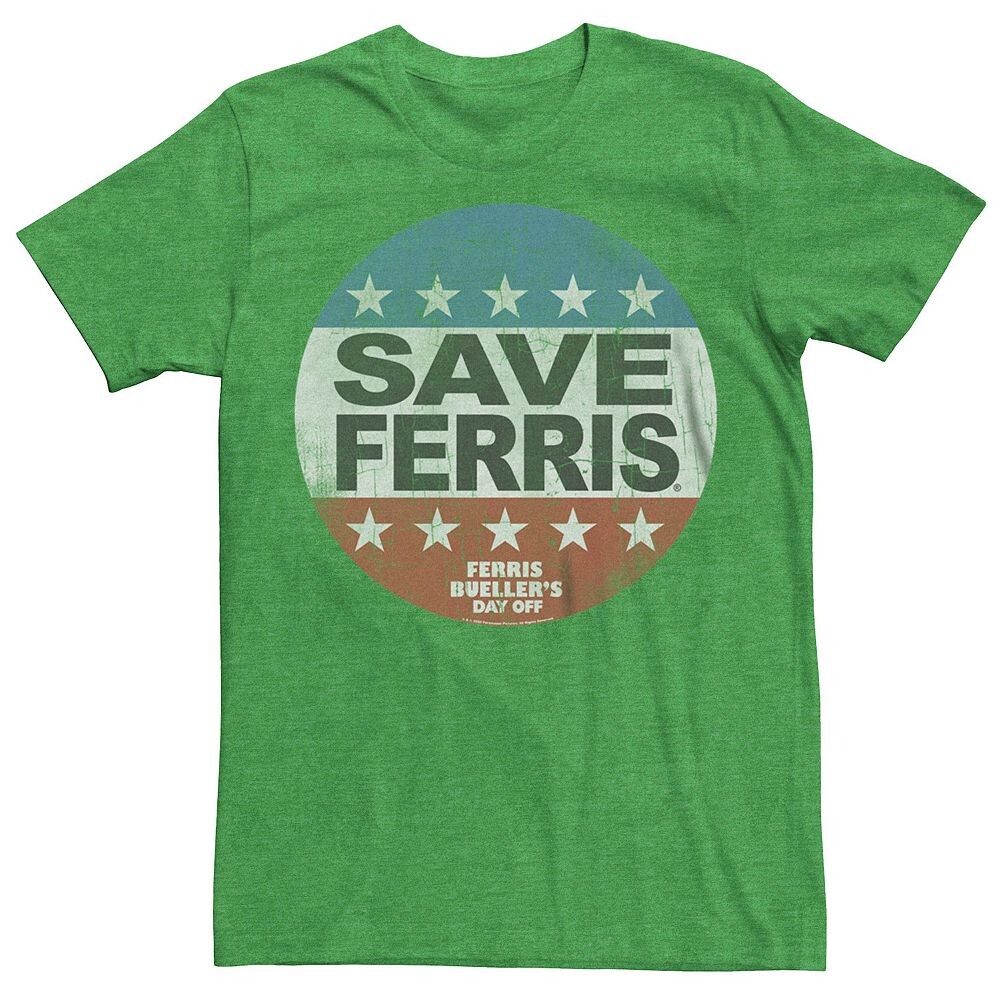 Мужская футболка Ferries Bueller Save Ferris с рисунком Licensed Character, цвет Kelly Heather 
Мужская футболка Ferries Bueller Save Ferris с рисунком Licensed Character, цвет Kelly Heather