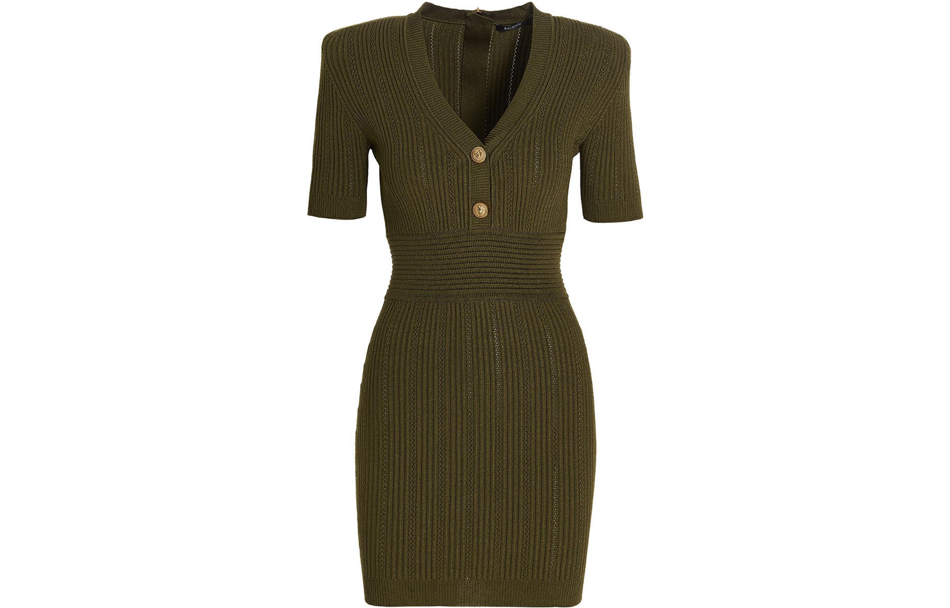 BALMAIN Женское зеленое платье с короткими рукавами
BALMAIN Женское зеленое платье с короткими рукавами