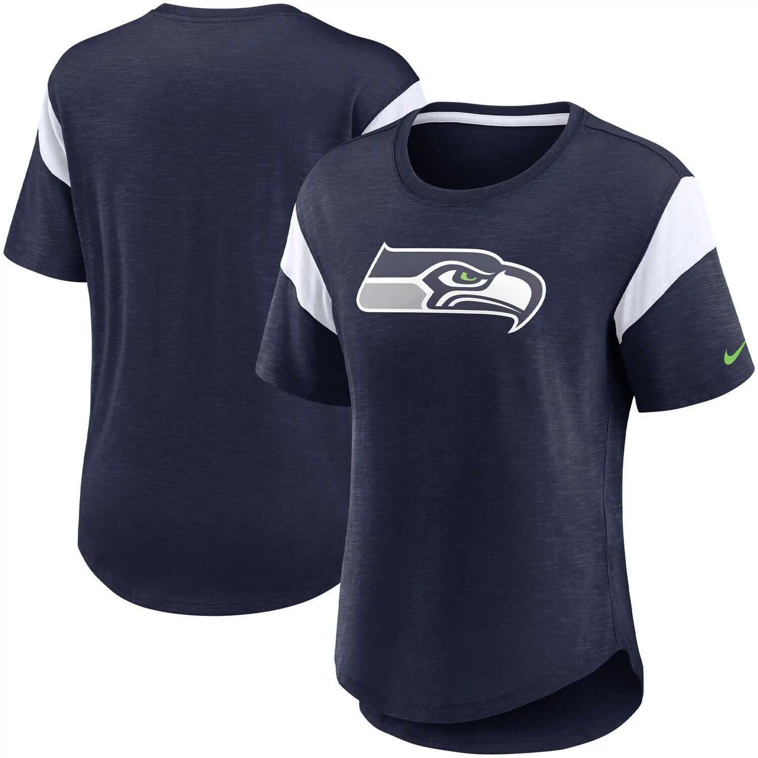 Женская модная футболка с логотипом Nike Heathered College Seattle Seahawks Primary Slub Nike
Женская модная футболка с логотипом Nike Heathered College Seattle Seahawks Primary Slub Nike