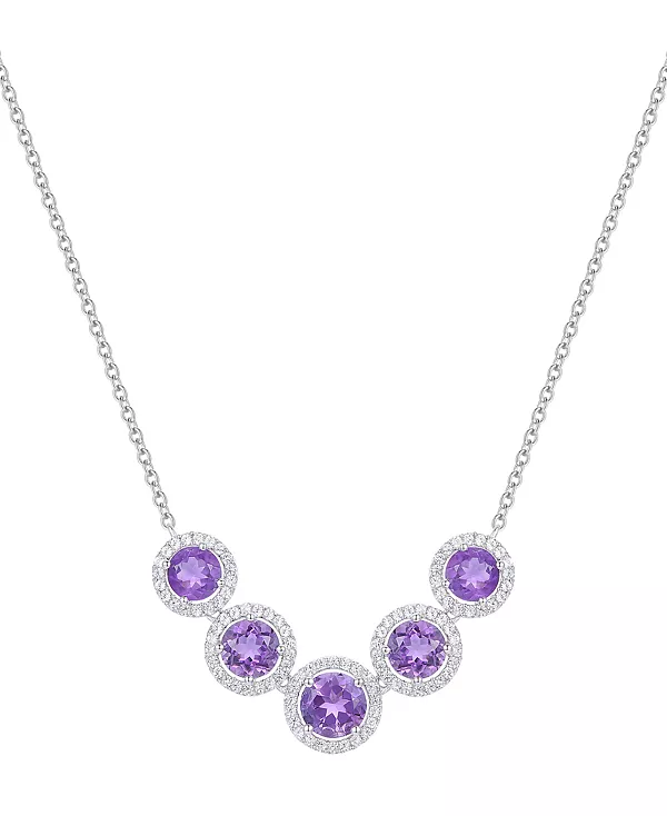 Ожерелье-Воротник длиной 17 дюймов с пятью камнями-гало из аметиста (3-1/4 карата, tw) и выращенного в лаборатории белого сапфира (5/8 карата, tw) из стерлингового серебра (также с цитрином и голубым топазом) Macy'S, amethyst
Ожерелье-Воротник длиной 17 дюймов с пятью камнями-гало из аметиста (3-1/4 карата, tw) и выращенного в лаборатории белого сапфира (5/8 карата, tw) из стерлингового серебра (также с цитрином и голубым топазом) Macy'S, amethyst