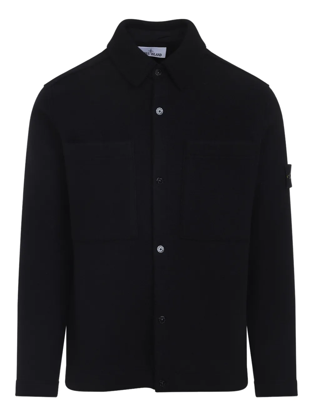 Шерстяная рубашка с накладными карманами Stone Island, черный
Шерстяная рубашка с накладными карманами Stone Island, черный